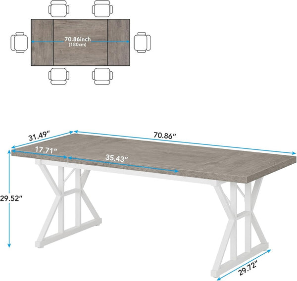 English Elm Woodgrain Walnut Look Bar Height Table with Hexagonal Base for Home Loft Dining T3971P450703