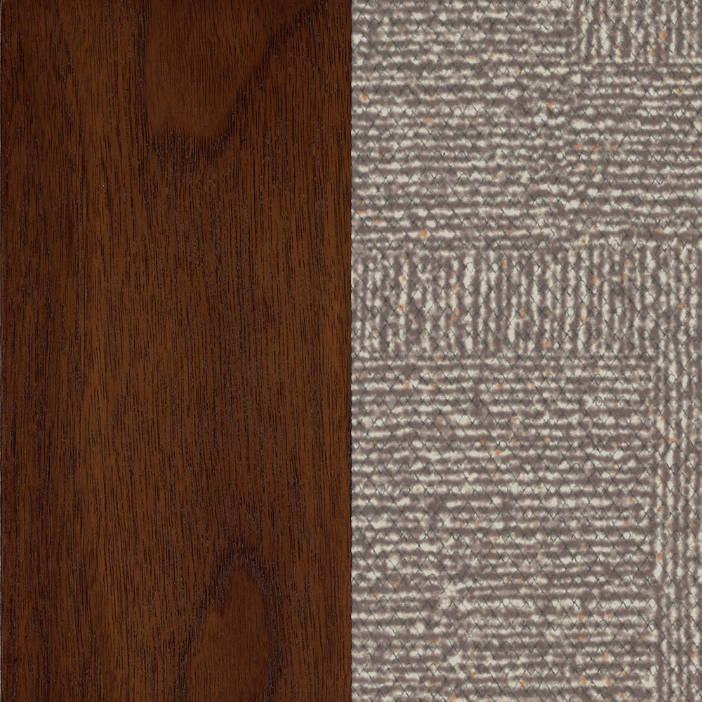 English Elm Allen Mango Oak Upholstered Counter Chair Set of 2 - Chestnut Sap Walnut Veneer, Beige Seats, Durable Comfort B062P299789