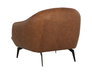 Sunpan Armani Armchair - Luxurious Italian Design with Smooth Curves and Cushioned Comfort for Your Home Cognac Leather