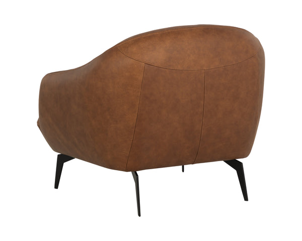 Sunpan Armani Armchair - Luxurious Italian Design with Smooth Curves and Cushioned Comfort for Your Home Cognac Leather