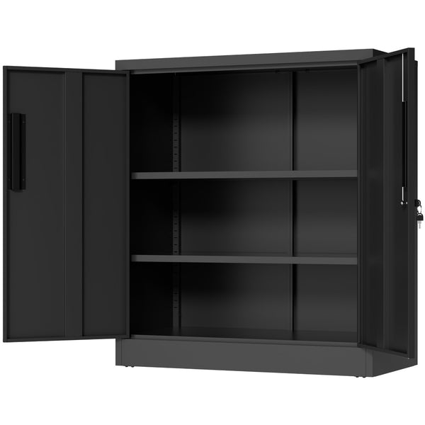 English Elm Metal Lockable Steel Cabinet Two Adjustable Shelves Garage Office Utility Storage T2398P442669
