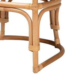 English Elm Bohemian Natural Rattan Accent Chair with Braided Arms for Eclectic Living Rooms B2750P467642