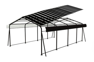 English Elm Metal Carport 12x20 Galvanized Steel Canopy Heavy Duty Outdoor Garage Shelter Kit W1598S00018