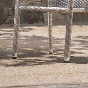 English Elm Christopher Knight Home® - Dover Stylish Grey Rattan Stacking Chairs Set Of 2 - Lightweight, Weather-Resistant & Comfortable N776P605562C