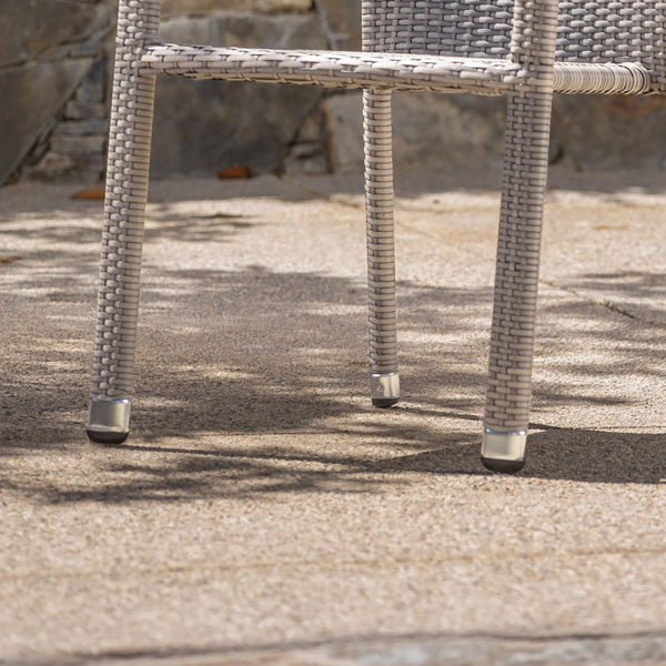 English Elm Christopher Knight Home® - Dover Stylish Grey Rattan Stacking Chairs Set Of 2 - Lightweight, Weather-Resistant & Comfortable N776P605562C