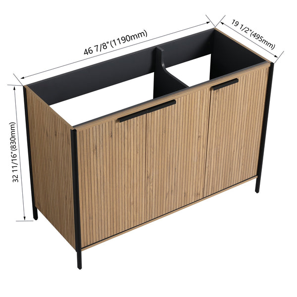 English Elm 48" Freestanding Bathroom Vanity with Integrated Basin Design, Soft-Close Hinges, Adjustable Shelf, Water-Resistant Finish W999P251008