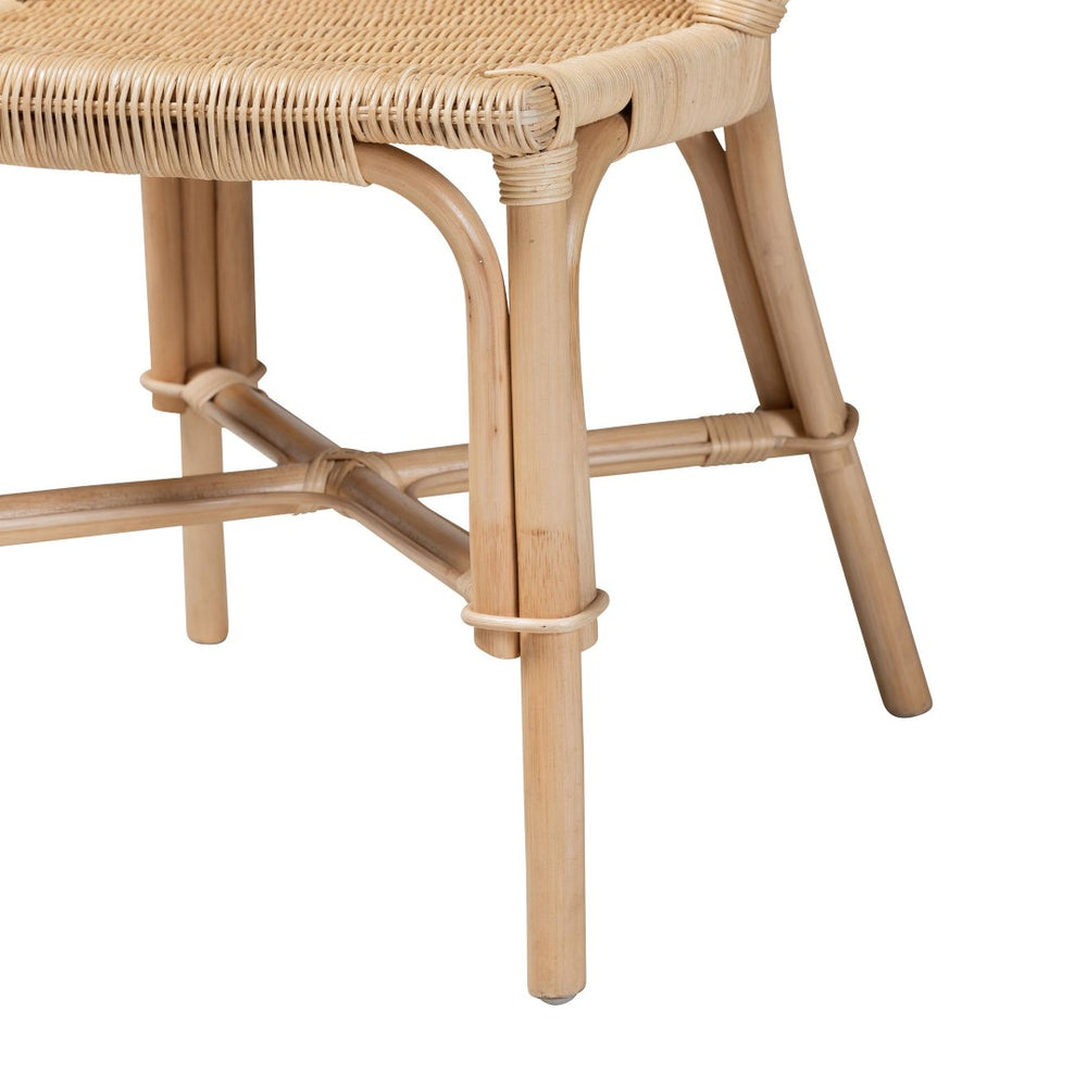 English Elm Modern Woven Rattan Dining Chairs Bohemian Lattice Back Set of Two for Casual Spaces B2750P420373