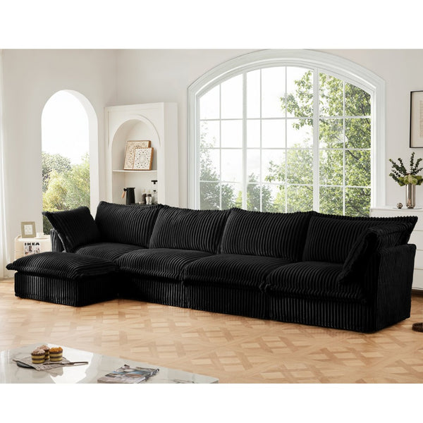 English Elm Slipcovered L Shape Sectional Sofa – Comfy 4-Seater With Washable Covers, Flexible For Any Space! W3041S00100-GIGA