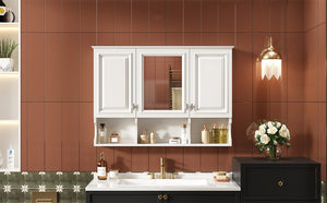 English Elm 3-in-1 Wall Mounted Bathroom Medicine Cabinet with Soft Close Mirror and Towel Bar White N710P358620K