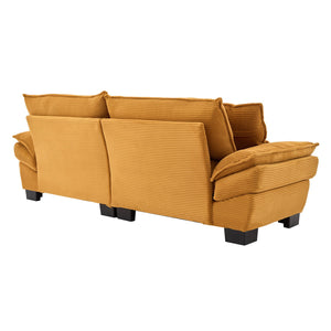 English Elm Corduroy Stylish Sleeper Sofa Loveseat with Dual-Layer Cushions & Two Support Pillows, Sturdy Frame Yellow W676P184141