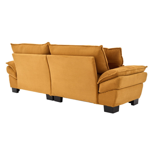 English Elm Corduroy Stylish Sleeper Sofa Loveseat with Dual-Layer Cushions & Two Support Pillows, Sturdy Frame Yellow W676P184141