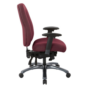 OSP Home Furnishings Multi-function Ergonomic High Back Office Chair with Lumbar Support and Titanium Base High Wine 8511-298