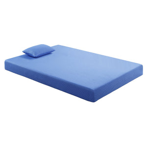 English Elm 7inch Gel-Infused Charcoal Memory Foam Full Mattress and Pillow Set, Breathable Blue Cover, 7" Support B011P213348