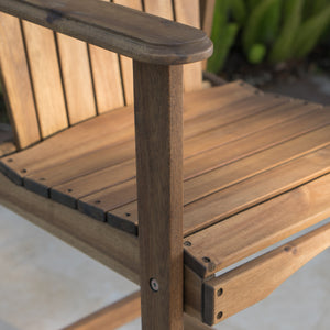 English Elm Christopher Knight Home® - Outdoor Acacia Wood Adirondack Barstools Set of 2 — Weather-Resistant Slat-Back High Seat, Handcrafted Appeal Natural Stained 61680.00NTLS