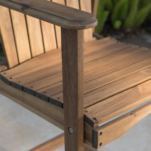 English Elm Christopher Knight Home® - Outdoor Acacia Wood Adirondack Barstools Set of 2 — Weather-Resistant Slat-Back High Seat, Handcrafted Appeal Natural Stained 61680.00NTLS