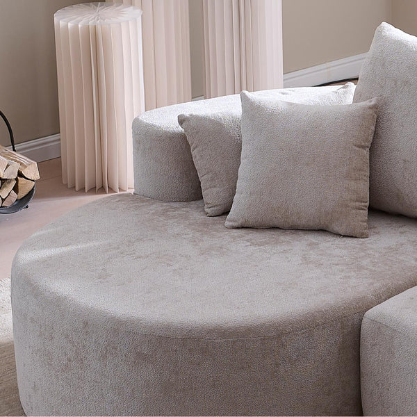 English Elm Christopher Knight Home® - 106 Cloud Curved Sectional Sofa with Chaise — Plush Chenille, High-Elastic Foam, No Assembly Required Silver N773IS00013S