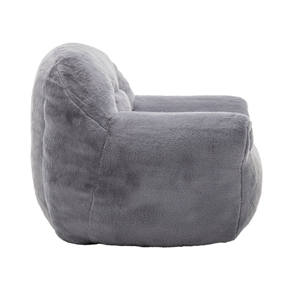 English Elm Bean Bag Chair – Plush Faux Fur Floor Sofa With Back Support For Ultimate Comfort In Any Room W2200P326889