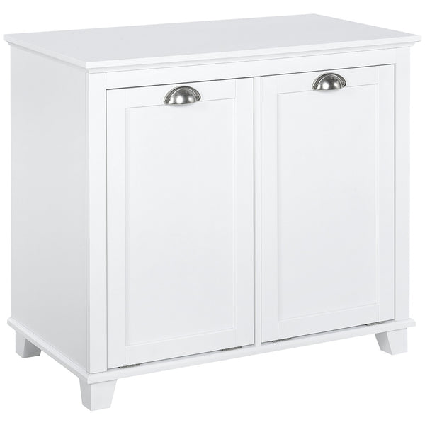 English Elm HOMCOM Tilt-Out Laundry Sorter Cabinet with Dual Hampers & Shelves, Water-Resistant MDF, 30" W W2225P173990