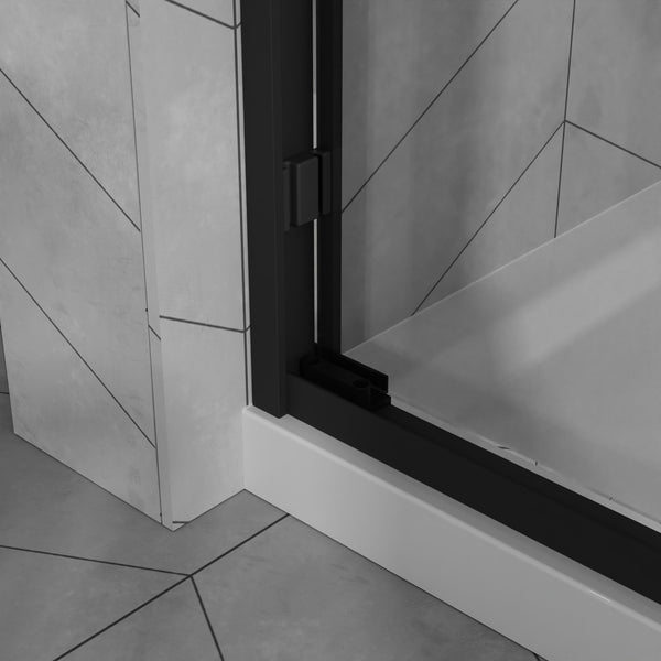 English Elm Goodyo 48"X72" Modern Sliding Shower Door Combo & White Acrylic Base - Durable, Stylish & Low-Maintenance W1223S00027