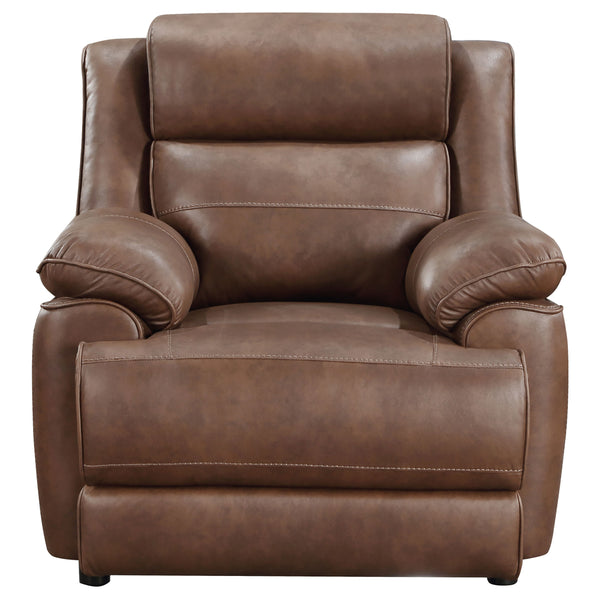 English Elm Worthington Dark Brown Padded Armchair with Pillowtop Arms and Foam Cushions for Cozy Relaxation and Style B062P354059