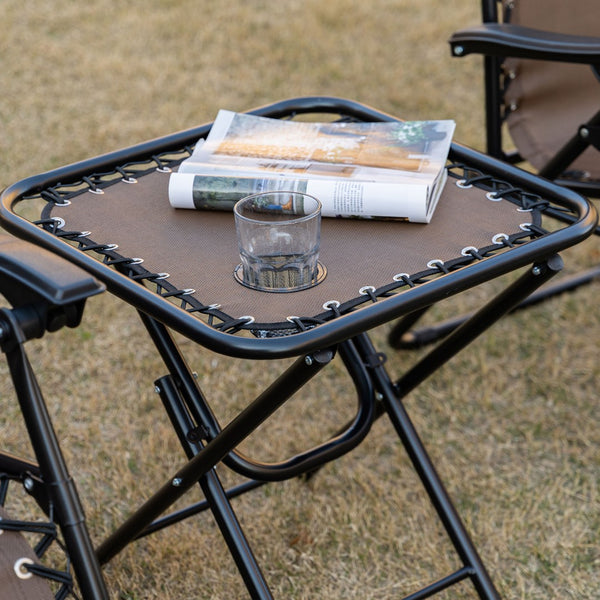 English Elm Outsunny Portable Zero Gravity Chair Set With Side Table, Padded Recliners & Cupholders For Comfort W2225P200607-GIGA