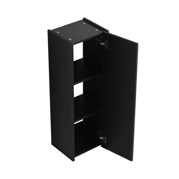 English Elm 12 Inch Narrow Wall Mounted Cabinet Soft Close Door Dark Oak Finish Bathroom Storage W1972P457985