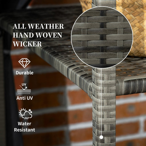 English Elm Outsunny Outdoor Towel Caddy With Canopy, Rolling Wicker Holder Rack For Poolside Storage & Style W2225P217541-GIGA