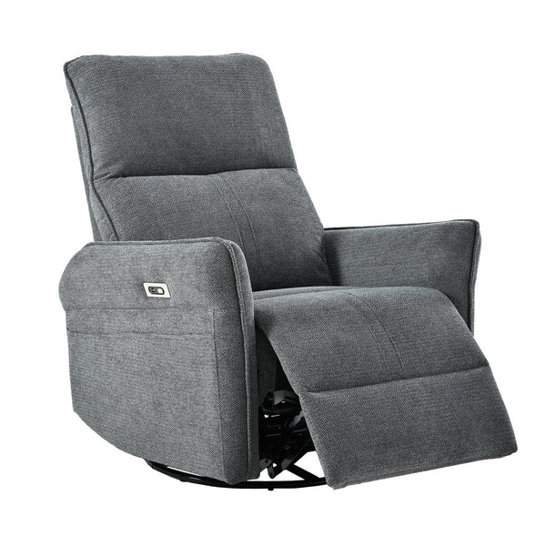 English Elm 270° 270° Power Swivel Recliner Chair with USB Ports, 30° Rocking, 95–150° Recline for Small Spaces Dark Gray W1028S00050