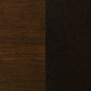 English Elm Decker Swivel Counter Stool in Dark Cherry Wood with Vertical Slat Back and Brown Faux Leather Seat B062P299928