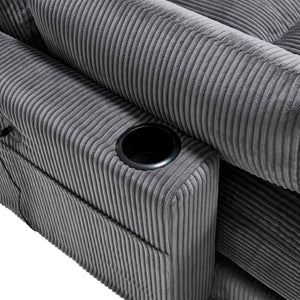 English Elm United Cozy Chaise Lounge Sofa Bed With Usb Charging, Cup Holders & Adjustable Backrest For Comfort W1568S00163-GIGA