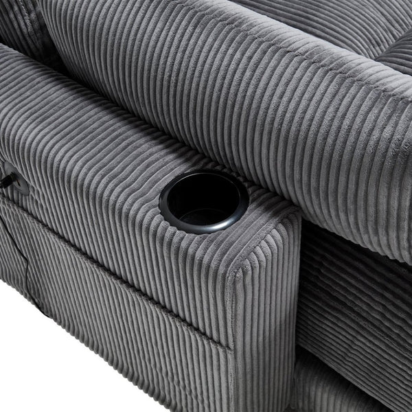 English Elm United Cozy Chaise Lounge Sofa Bed With Usb Charging, Cup Holders & Adjustable Backrest For Comfort W1568S00163-GIGA