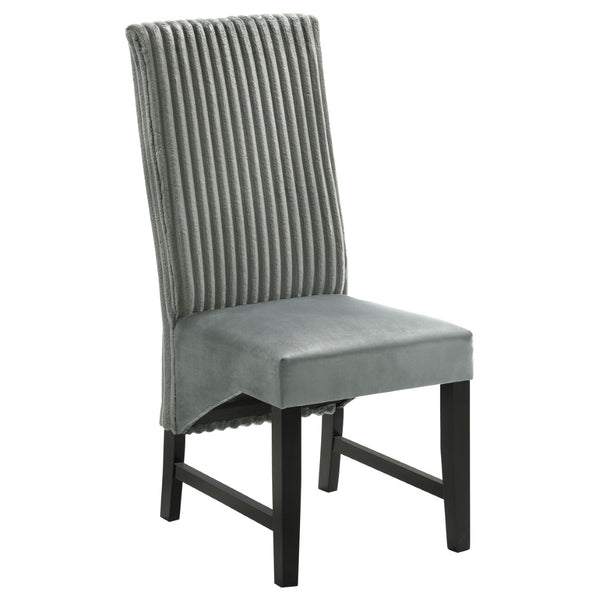 English Elm Dempsey Corduroy and Velvet Upholstered Dining Chairs with Tall Back Set of 2 Grey B062P440300