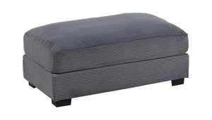 English Elm Contemporary Dark Gray 5pc Modular Sectional Sofa Corduroy with Square Arms, 6 Back Pillows & Ottomans B011S01913