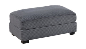 English Elm Living Room Corduroy Cocktail Ottoman with Wood Legs for Modern Sectional Seating B011P211061