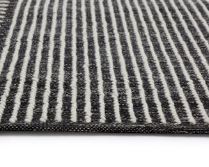 Sunpan Serene Hand-Woven Rug – Modern Black and White Cotton Blend, Artisanal Craftsmanship for Chic Spaces 9' X 12'