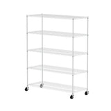 Hearth and Haven Yoke Five Layer Storage Rack with Wheels and Metal Frame, White W1668P162574