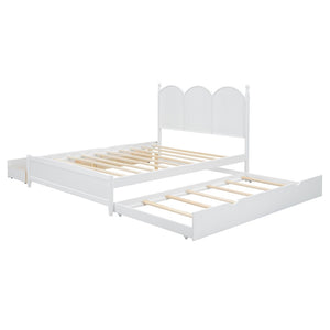 English Elm Queen Size Platform Bed With Twin Xl Trundle, 2 Storage Drawers, Elegant Design For Space-Saving N820S00025K-GIGA