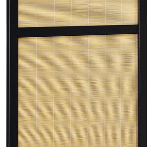 English Elm 4-panel Woven Bamboo Folding Screen with Pine Frame for Home Office or Living Room B016P473623