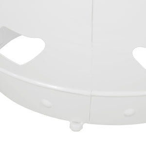 English Elm Metal end Table with Powder-Coated Iron Frame and Floral Cut Design, Modern Minimal Accent Table White 23.75 L x 19.75 W x 19.75 H W2297P188309