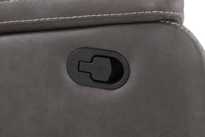 English Elm Steve Silver - Katrine 3-Piece Living Room Set with Faux-Leather Baseball Stitching, Padded Headrests & Recline Charcoal B081S00284