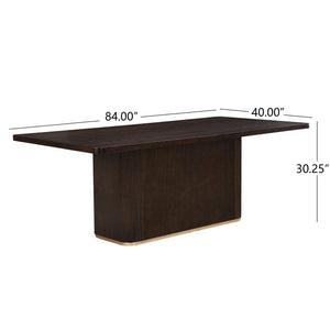 English Elm Christopher Knight Home® - 84" Rectangular Dining Table - Dark Brown Solid Wood & Mdf, Seats 6-8, Easy Assembly & Care N771P296162B_N771P296163B