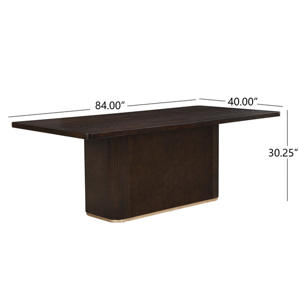 English Elm Christopher Knight Home® - 84" Rectangular Dining Table - Dark Brown Solid Wood & Mdf, Seats 6-8, Easy Assembly & Care N771P296162B_N771P296163B