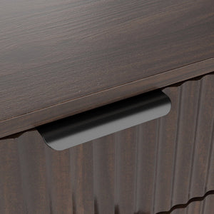 English Elm 10-Gallon Woodgrain Tilt-Out Trash Cabinet with Wave-Texture Drawer, Industrial Metal Accents, Space-Saving Organizer for Kitchen Bath Living Room Walnut W2557P319051