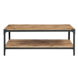 English Elm Walker Edison - Modern Industrial Metal And Wood Coffee Table With Lower Shelf - Barnwood