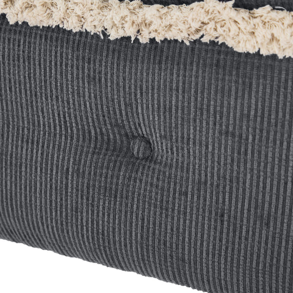 English Elm Christopher Knight Home® - 29.5'' Storage Bench with Button-Tufted Fabric, Tassel-Trim Ottoman with Hidden Compartment for Bedroom Grey 30.25 L x 18.5 W x 14 H N761P335817E