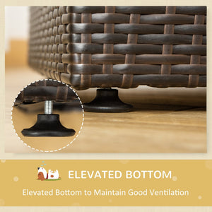 English Elm Pawhut Stylish Elevated Rattan Dog Bed With Canopy, Cozy Indoor/Outdoor Sofa For Small Pets W2225P173750-GIGA