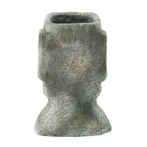 English Elm 6.5x5.5x11" Easter Island Cement Planter – Stone-Finish Indoor/Outdoor Statue Pot, Durable & Chic W2078P322853