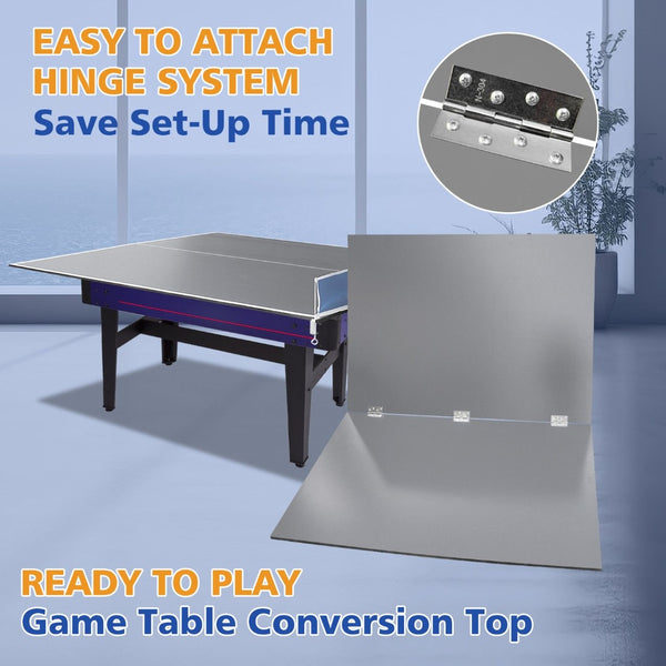 English Elm 6*3ft Foldable Mdf Ping Pong Conversion Top for Indoor Game Room Practice Grey W1408P318966