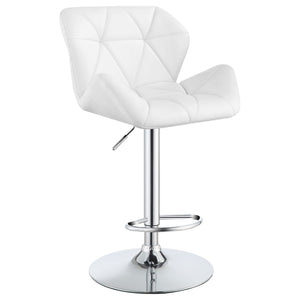 English Elm Kerwin Tufted White Upholstered Adjustable Bar Stool Set of 2 — Swivel, Chrome Pedestal, Height Lever B062P374131