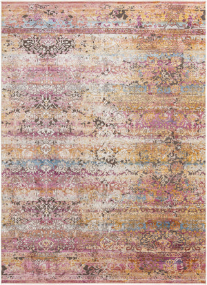 Unique Loom Deepa Arte Machine Made Floral / Botanical Rug Multi, Ivory/Gray/Pink/Violet/Orange/Light Blue/Yellow 10' 0" x 13' 9"